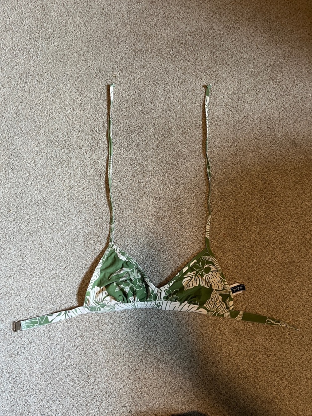 Green Floral Triangle swimsuit bikini - tropical